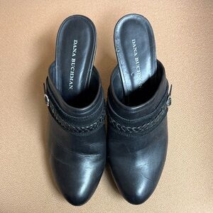 Dana Buchman Black Leather Mules